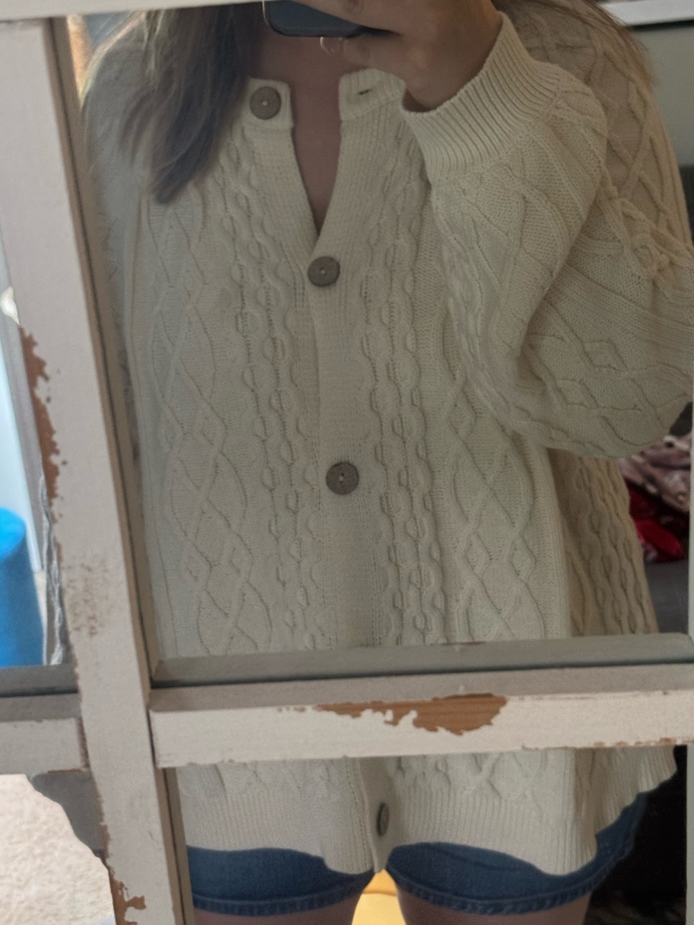 Neuflora Hazel cardigan in cream - Picture 4 of 4